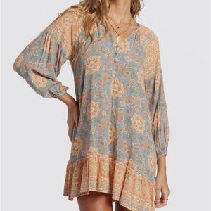 Billabong dress! Blue and orange print. Light and comfortable